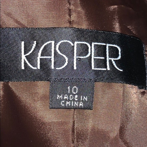 Kasper Chocolate Brown Jacket w/ Gold Stitching - Picture 12 of 12